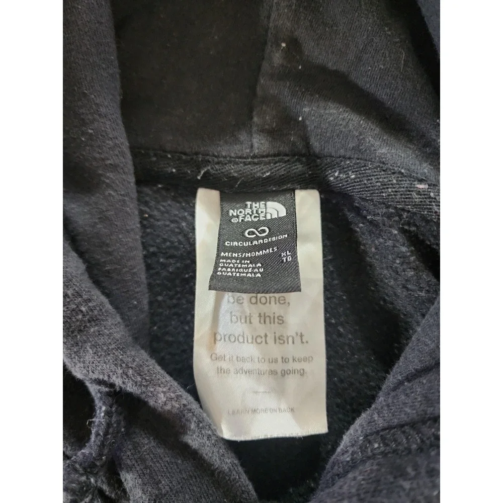 The North Face Circular Design Hoodie Mens XL Black Pullover Sweatshirt Box Logo